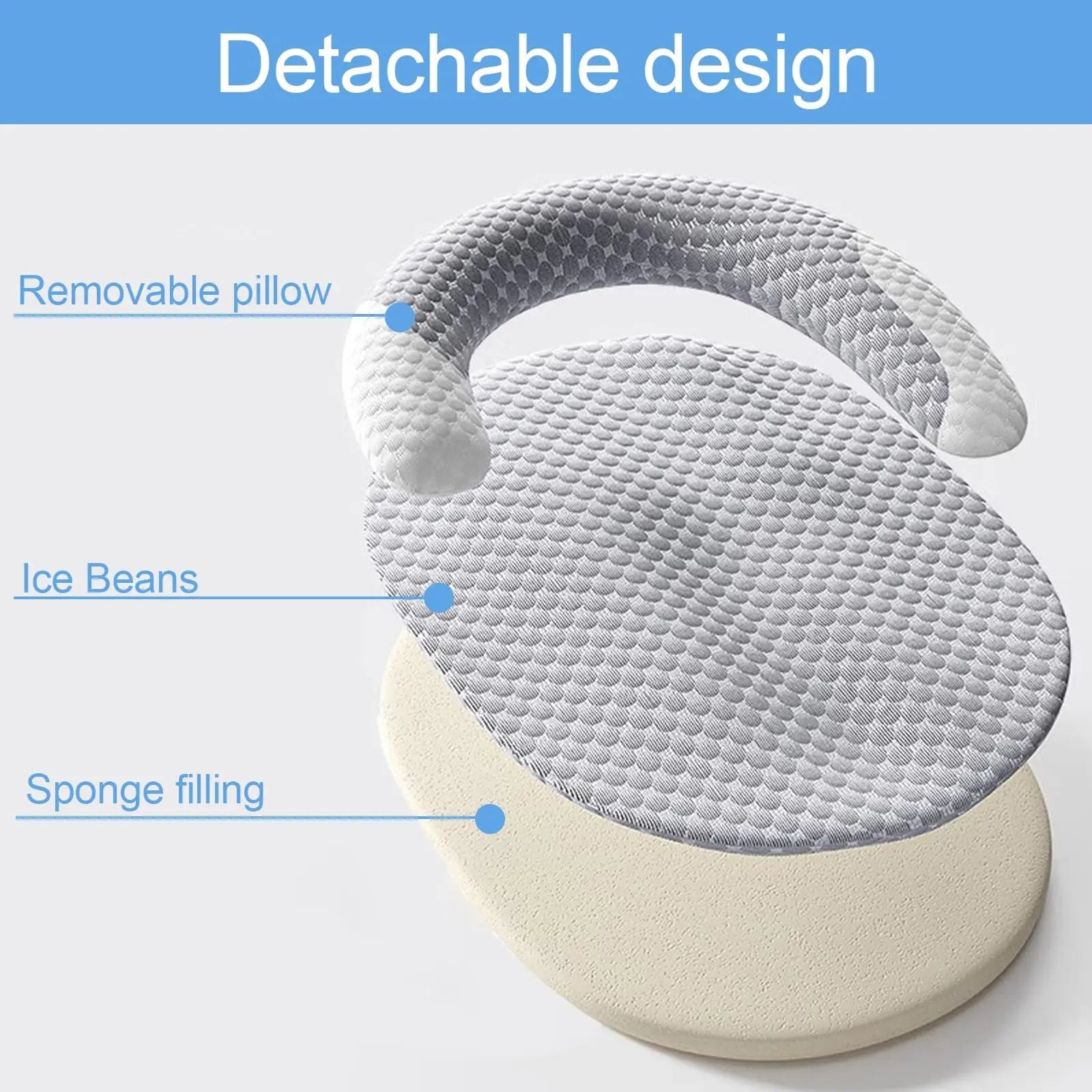 Dog Cooling Pad Mat with Pillow for Pet Puppy Cat Ice Cold Bed Sleeping Dog Cooling Mat Accessories Detachable Washable Mattress